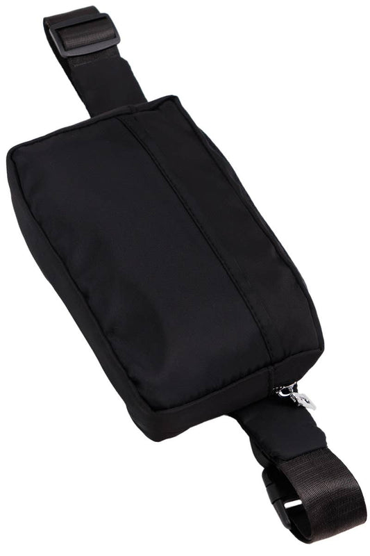 Minimal Matte Black Belt Bum Fanny Pack: Black