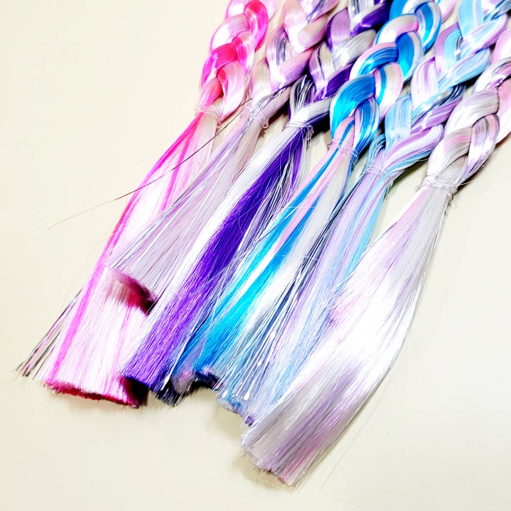 Unicorn Color Braid Ponytail Hair Tie: Assorted Color