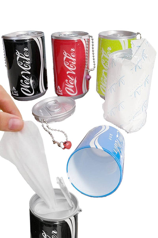 Soda Pop Can Mini Wet Wipes Keychain