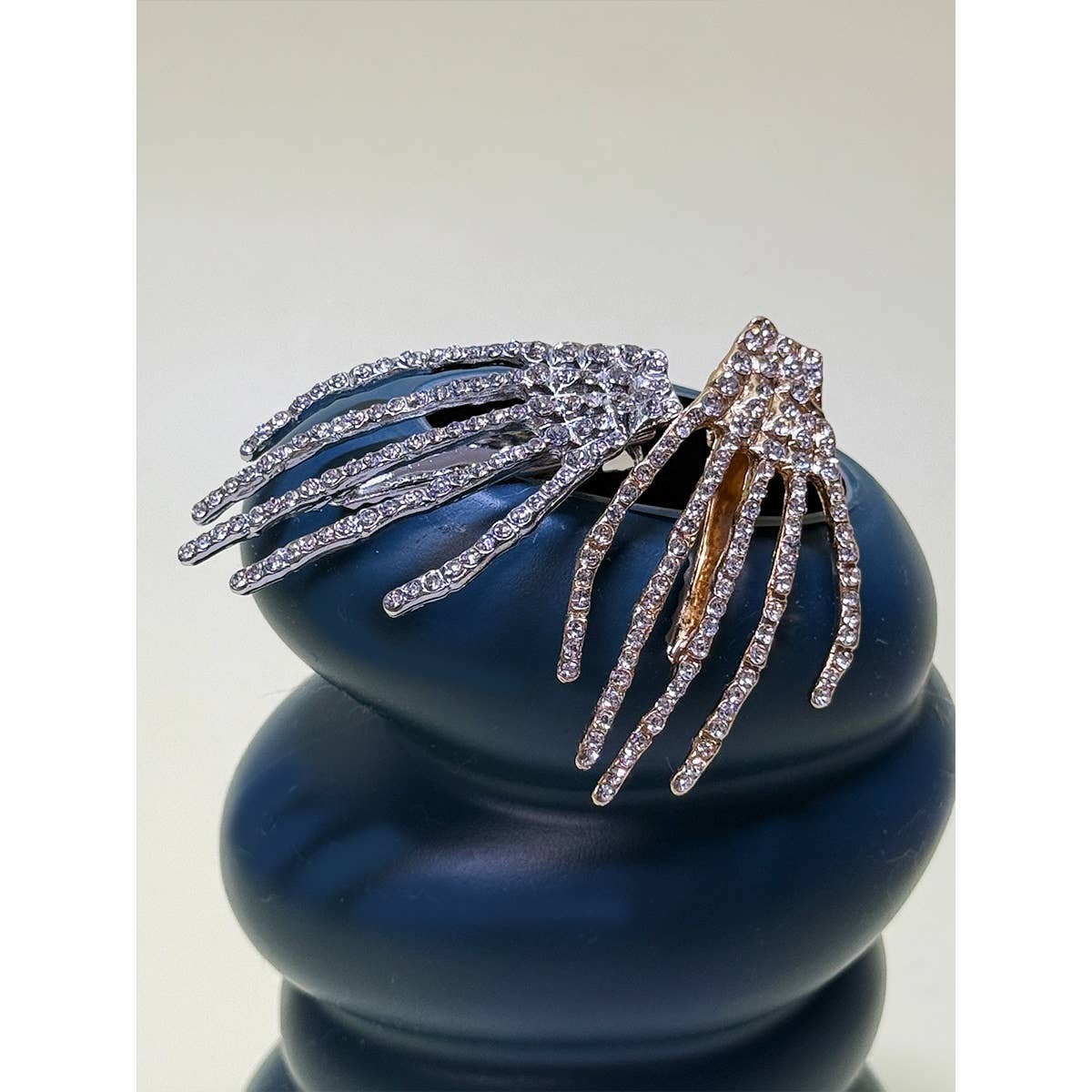 Rhinestone Skeleton Hand Hair Clip
