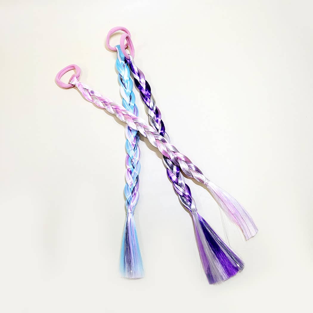 Unicorn Color Braid Ponytail Hair Tie: Assorted Color