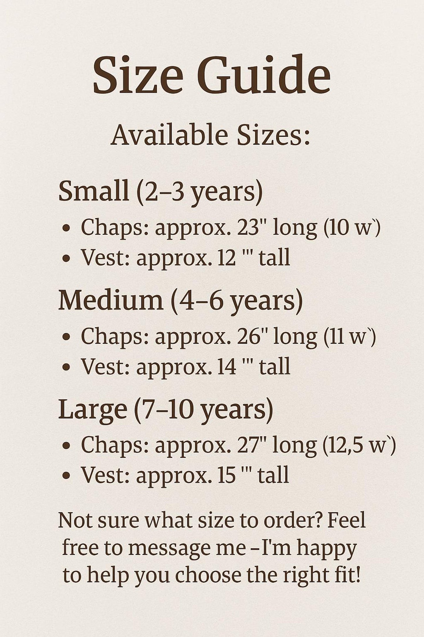 Childrens Cowboy Chaps and Vest Set, Personalized, Bronc Rider