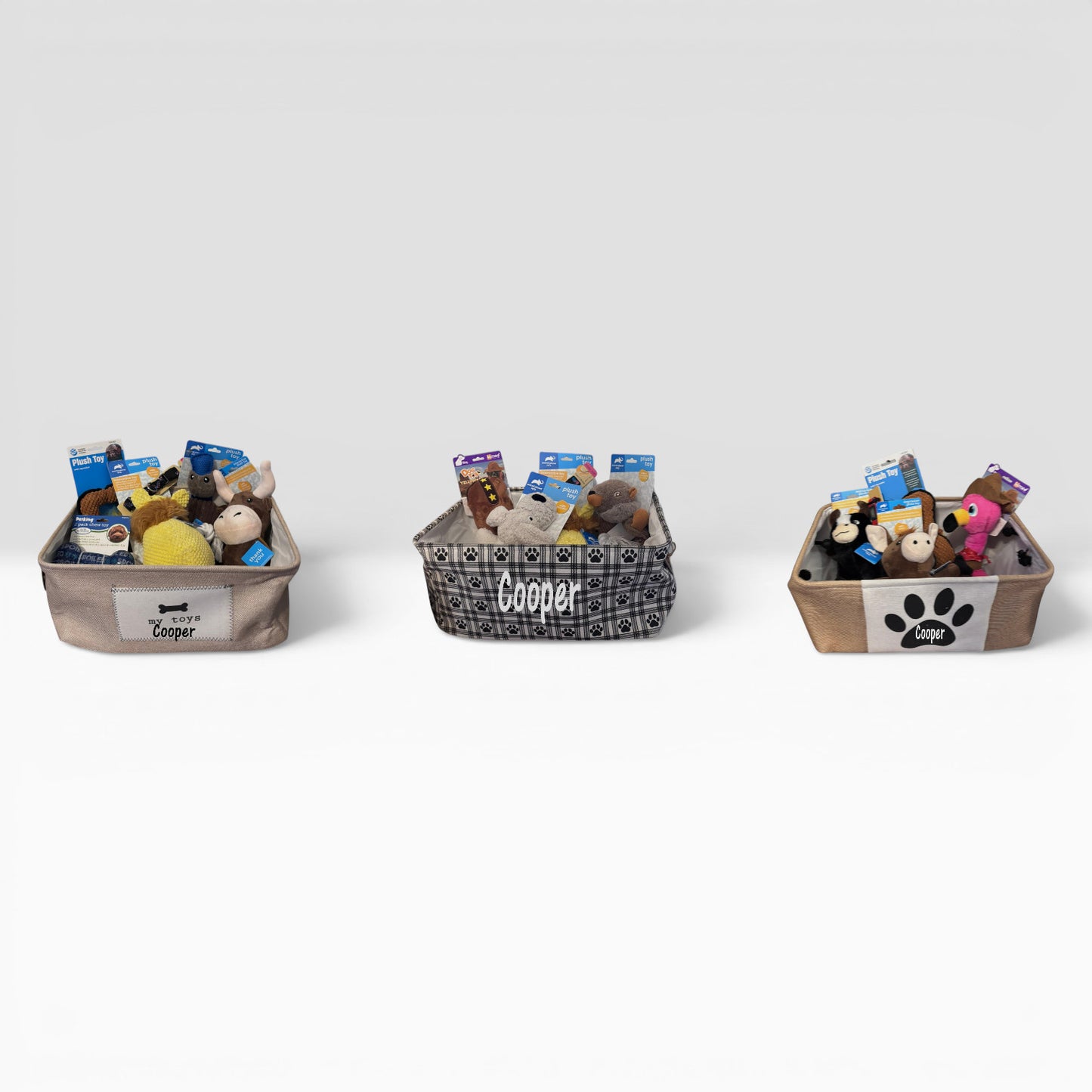Personalized Dog Toy Storage Basket with Name, Custom Pet Gift Basket, Build Your Own Puppy Gift Bin