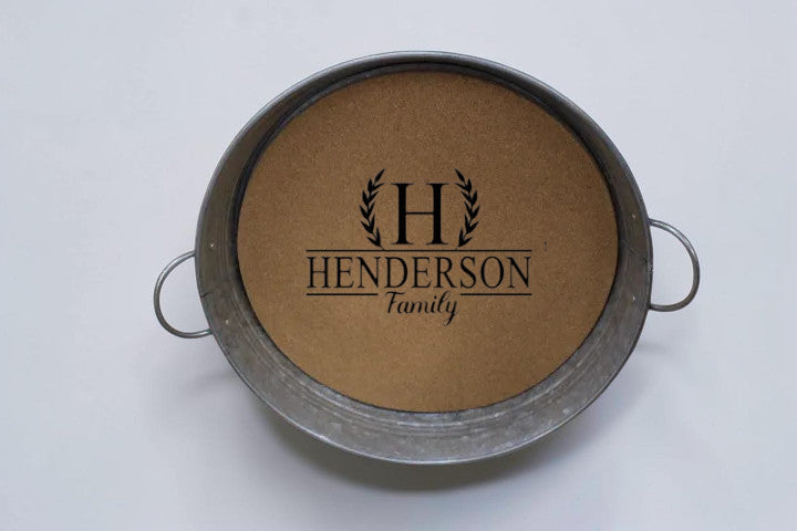 Personalized Family Name Galvanized Tray