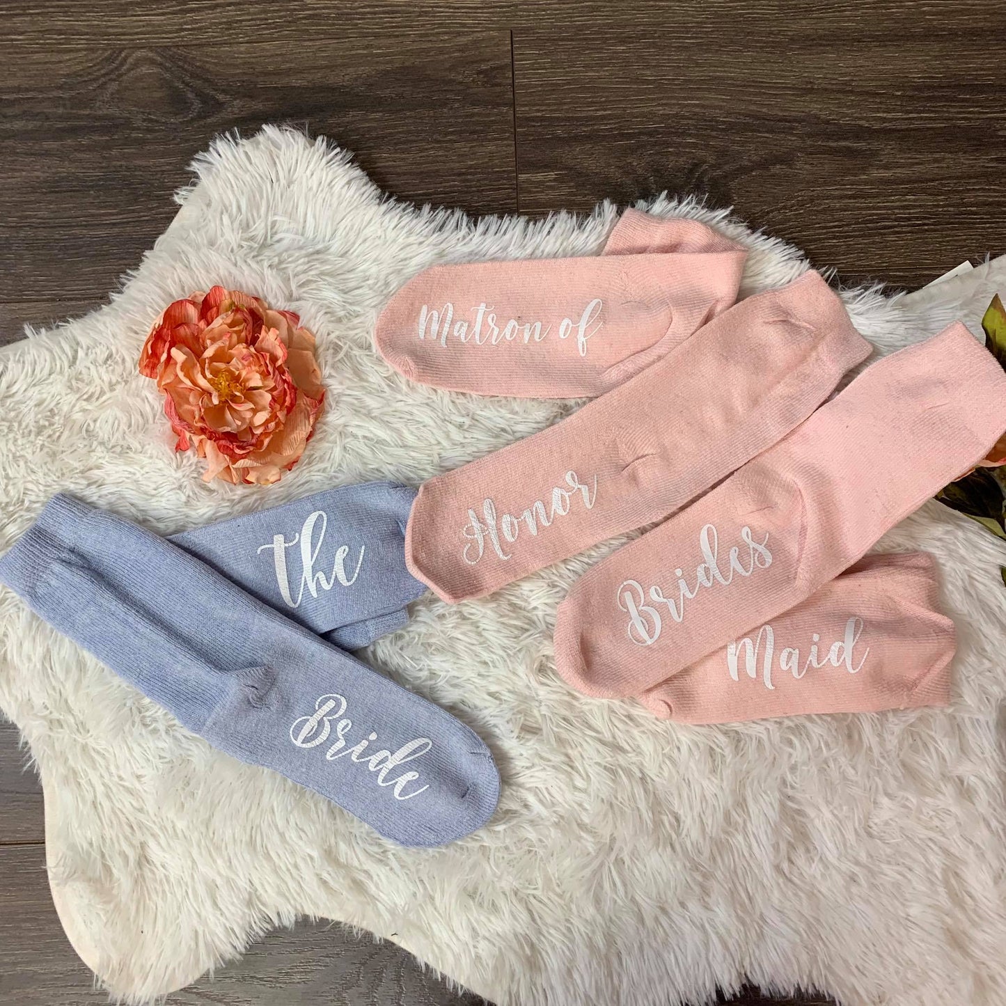 Personalized Bridal Party Hiking Boot Socks | Clarabeth's