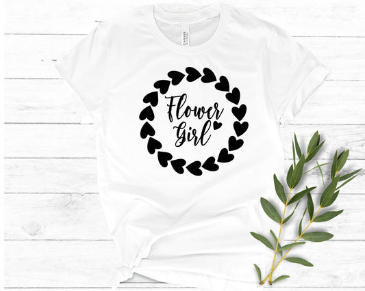 Heart border flower girl shirt