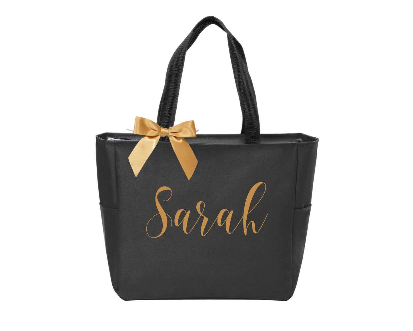 Personalized Zipper Tote Bag -Beautiful Lettering