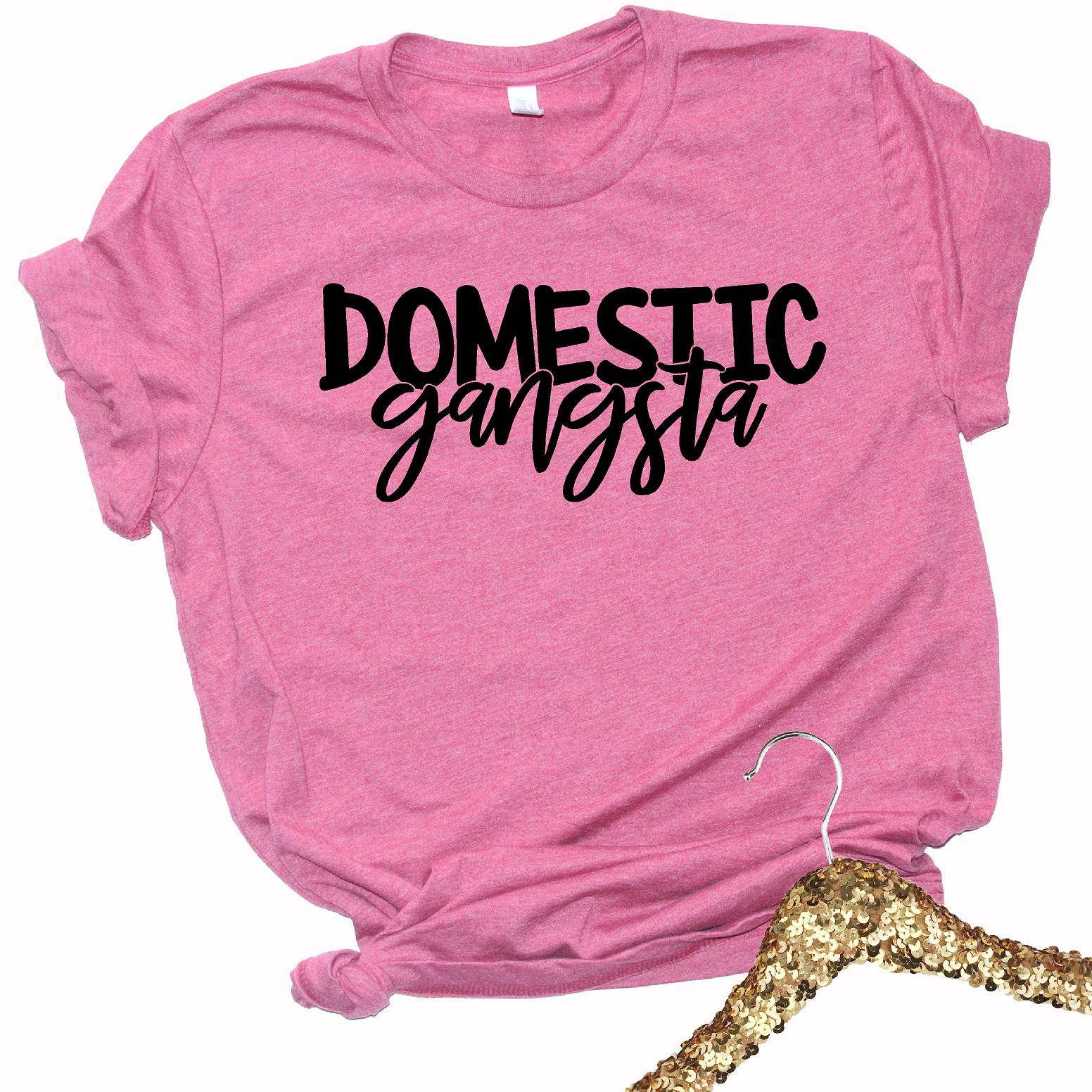 Domestic Gangster Mom Shirt, Mothers Day Graphic Tee, T-shirt Berry Color | Clarabeths