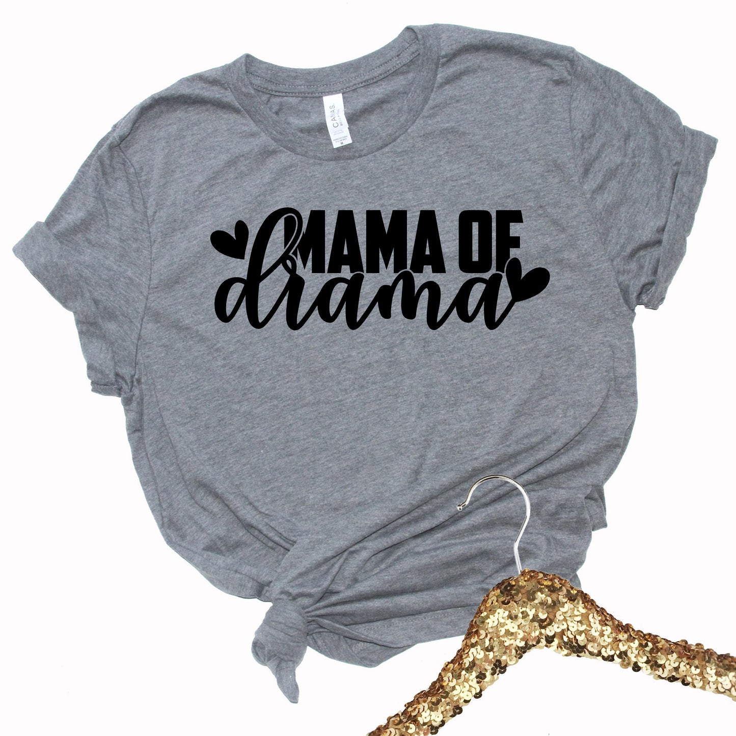 Mama of Drama Mom Tee, Mothers Day Graphic Tee, Grey Color Shirt | Clarabeths