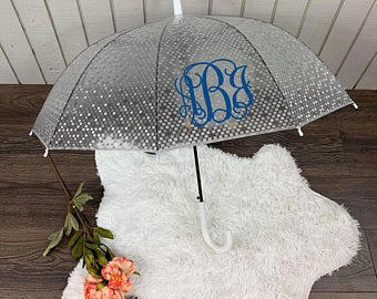 Monogram Polka Dot Umbrella